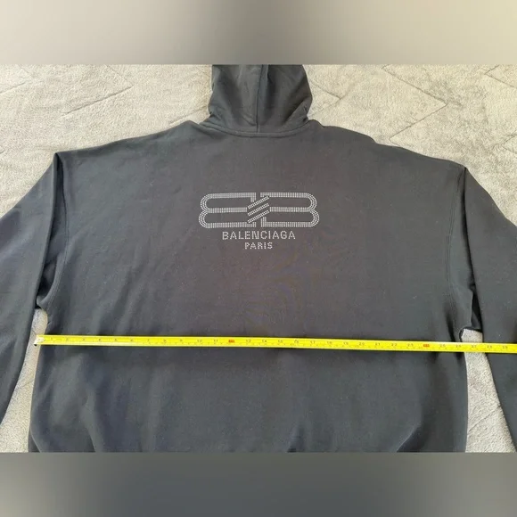 NEW🔥BALENCIAGA Gender Inclusive Beaded Back BB Logo Oversized Hoodie🔥